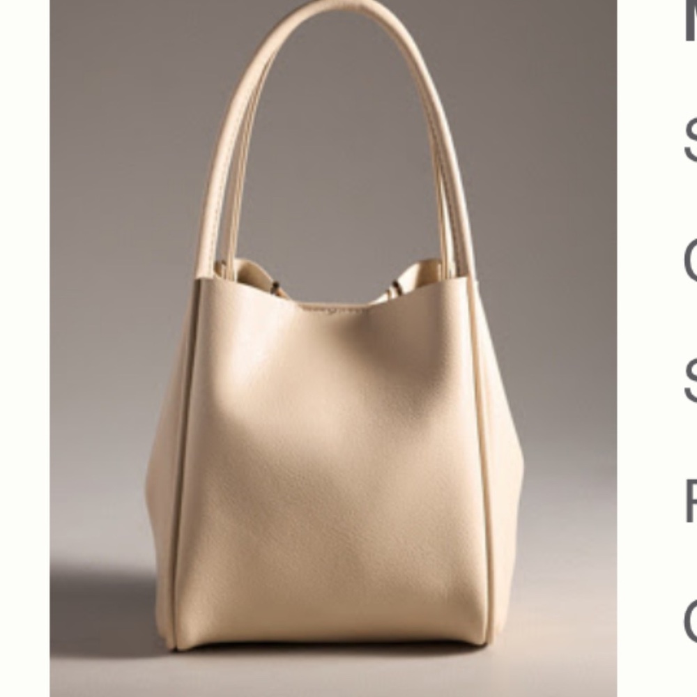 Anthropologie Cream Tote Bag